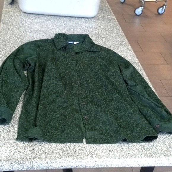 Vintage long sleeve emerald button down - Picture 1 of 4